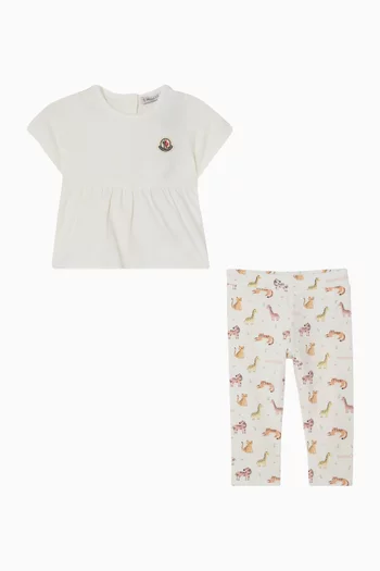 Logo Top & Printed Leggings Set