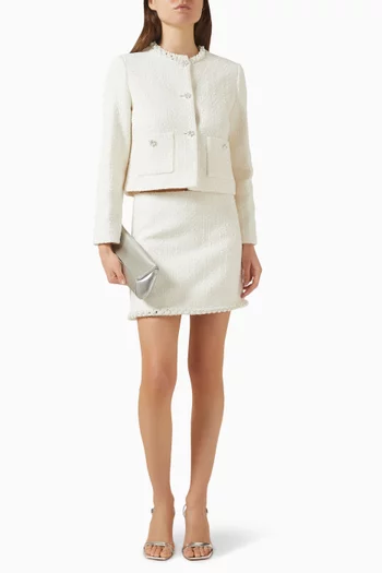 Pearl-trim Jacket in Tweed