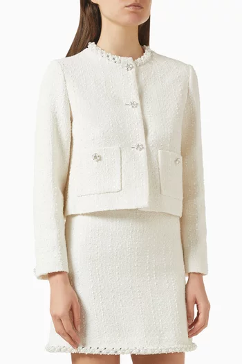 Pearl-trim Jacket in Tweed