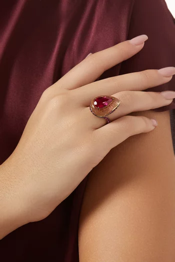 Beetroot Elixir Ruby Ring in 18kt Gold-vermeil