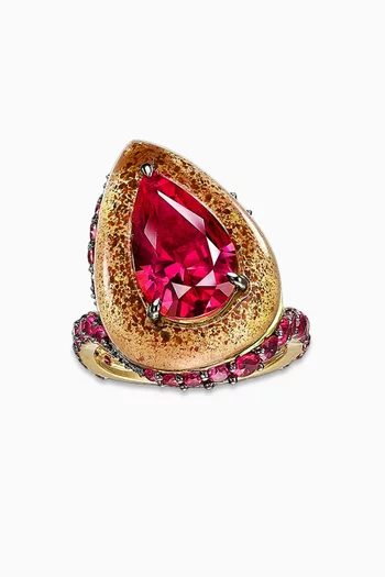 Beetroot Elixir Ruby Ring in 18kt Gold-vermeil