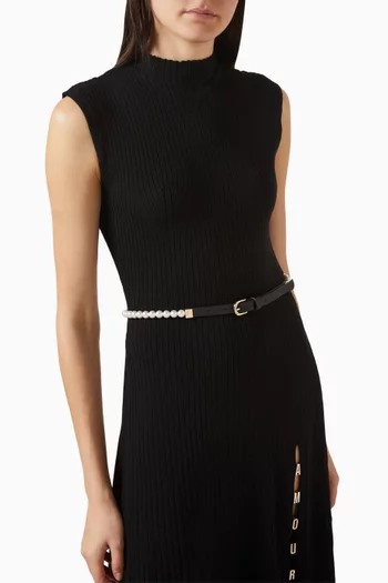 Slim Belt in Bead & Leather