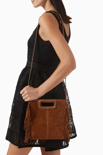 M Topstitched Bag in Suede
