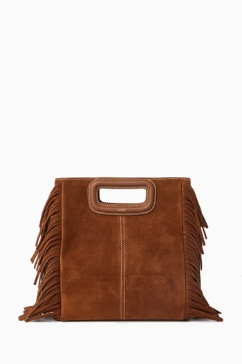 M Topstitched Bag in Suede