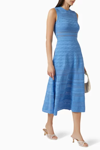Pointelle Knit Dress in Viscose Blend