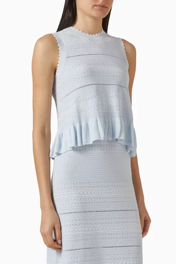 Ruffled Peplum-style Top in Knit