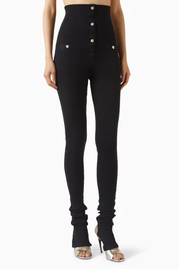 Ribbed Long Pants in Cotton