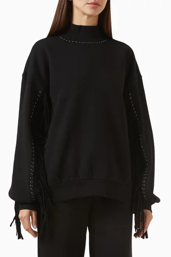 Frenzy Fringe Sweater in Brushed Fleece