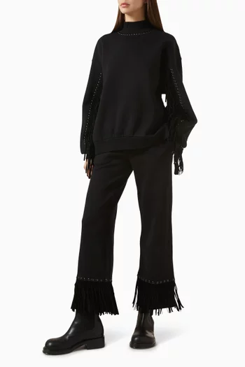 بنطال رياضي رين بقصة ساق واسعة صوف