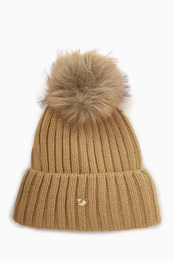 Una Pompon Beanie in Knit