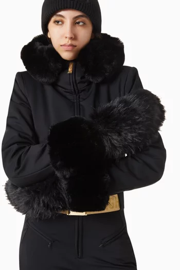 قفازات هيل فرو صناعي وجلد