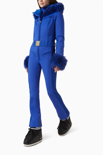 بدلة تزلج انجيل بحواف فرو صناعي