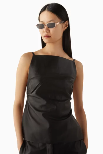 Nat Rectangle Sunglasses in Metal