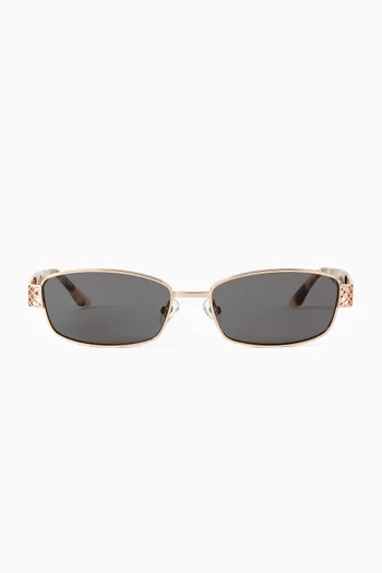 Nat Rectangle Sunglasses in Metal