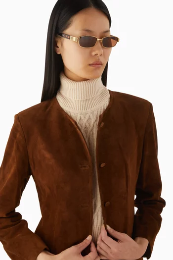 Nat Rectangle Sunglasses in Metal