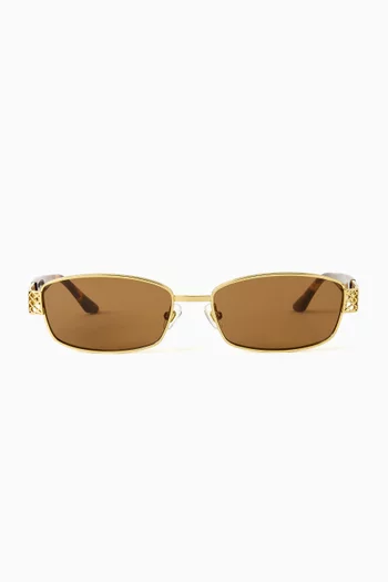 Nat Rectangle Sunglasses in Metal