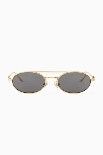 Noa Oval Sunglasses in Metal