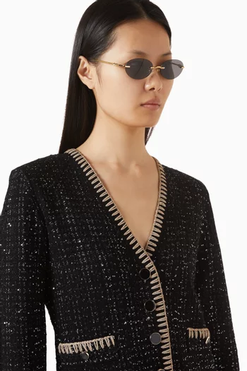 Jude Oval Sunglasses in Metal