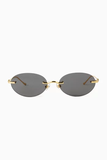 Jude Oval Sunglasses in Metal