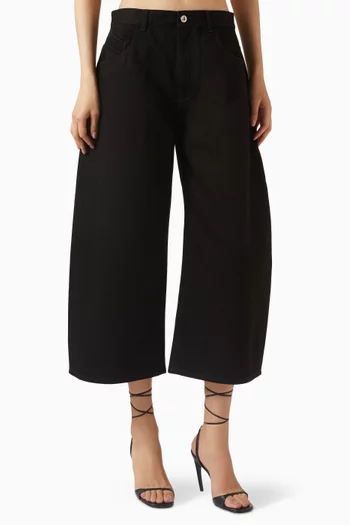 Wide-leg Crop Jeans in Denim