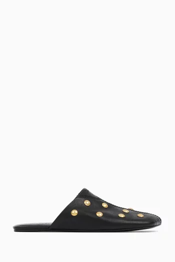 Stud-embellished Mules in Leather