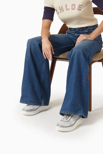 Nama Sneakers in Mesh & Metallic Leather