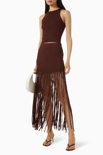 بلوزة أفيري بتصميم بلا أكمام وحمالات رياضية من الخلف مزيج رايون