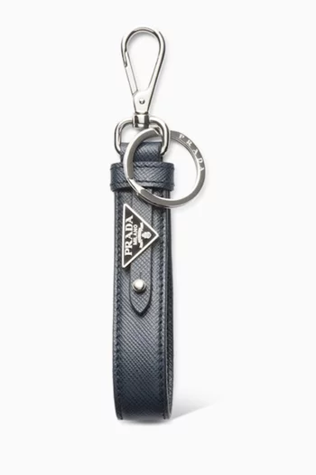 Loden Keychain in Saffiano Leather