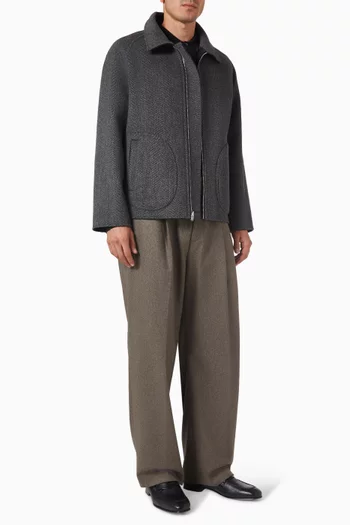 جاكيت بتصميم بوجهين صوف بوجهين