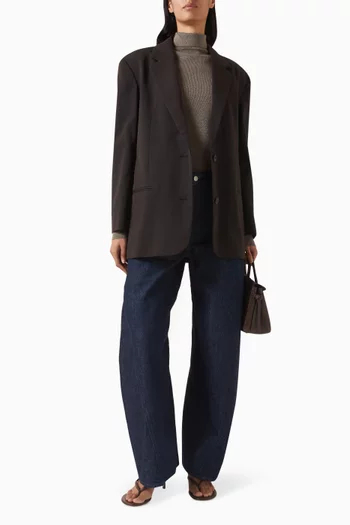 Single-breasted Blazer in Merino Wool Blend