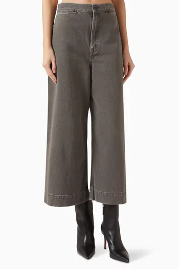 Crop Wide-leg Jeans in Denim