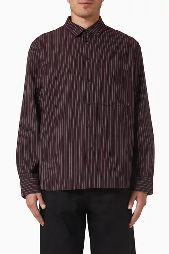 قميص تويل بقصة فضفاضة