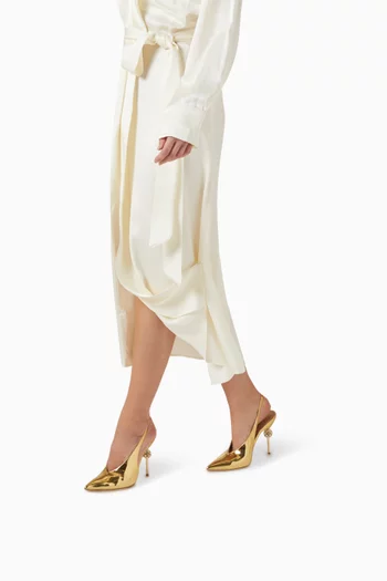 حذاء كلاسيك لوتشيا بسير خلفي وكعب 105‏ مم جلد لامع