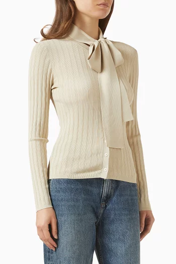Gianna Tie-neck Sweater in Viscose Blend