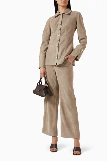 Felise Wide-leg Pants in Leather