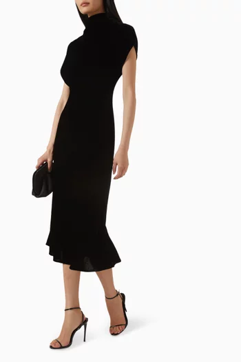 فستان اليفيا متوسط الطول مخمل