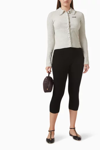 كارديغان مطرز بشعار الماركة ومنسوج من صوف