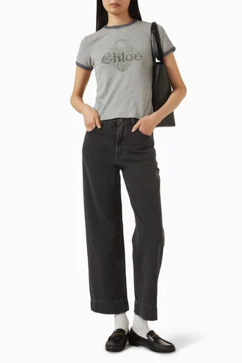 Cropped Jeans in Denim