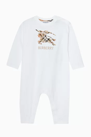 جمبسوت قطن بنقشة مربعات وشعار الفروسية 