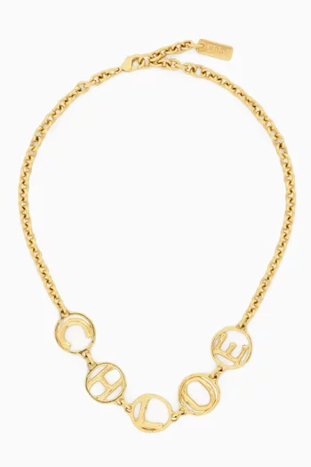 Logo Chain Necklace in Brass