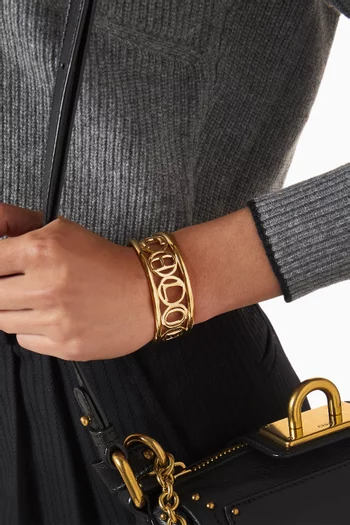 Logo Script Bracelet in Brass