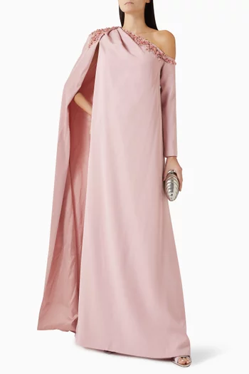 Linnea One-shoulder Gown in Crepe