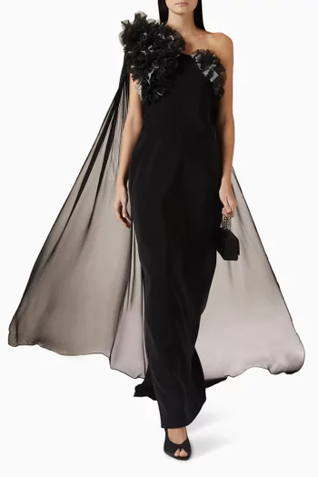 Calista Gown in Chiffon & Crepe