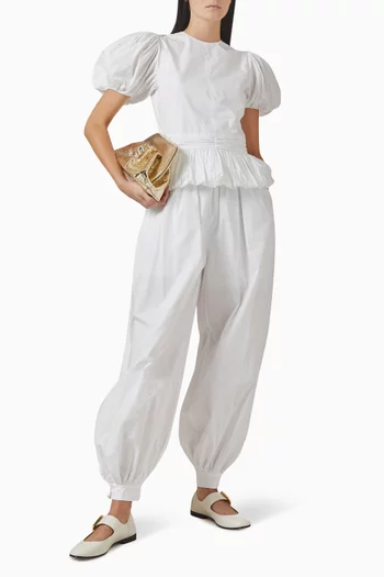 Peplum Top in Cotton Poplin