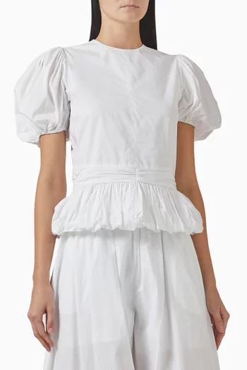 Peplum Top in Cotton Poplin