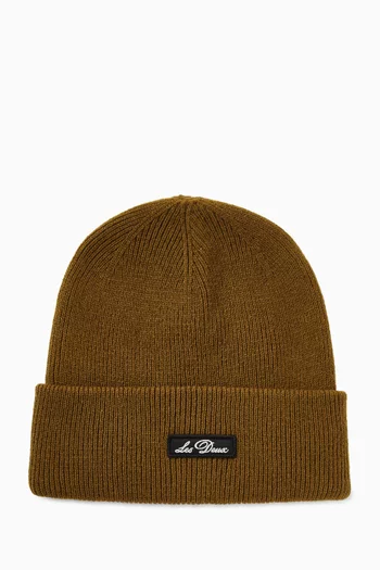 Wayne Logo Patch Beanie in Wool