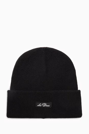 Wayne Logo Patch Beanie in Wool