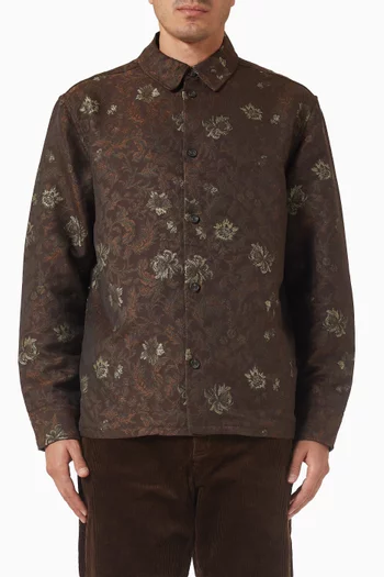 Kaleb Flower Jacquard Overshirt in Cotton-blend