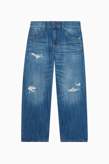 Distressed Loose-fit Jeans in Denim