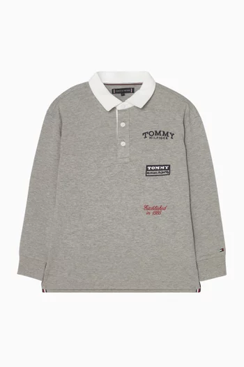 Multi Print Polo Shirt in Cotton